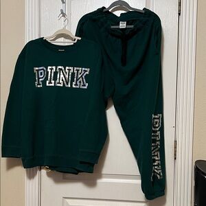 PINK vs Green Sweat Set